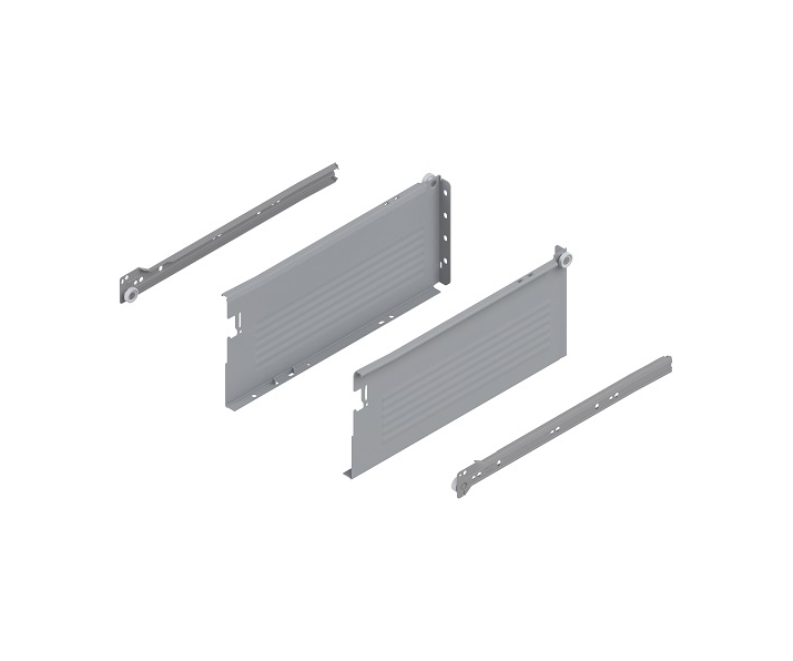 METABOX bok H (150 mm), częściowy wysuw, 25 kg, dł. 350 mm, lewy/prawy, R7004 szara