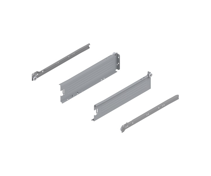 METABOX bok M (86 mm), częściowy wysuw, 25 kg, dł. 350 mm, lewy/prawy, R7004 szara