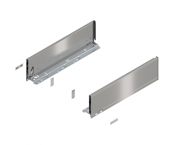 Bok szuflady LEGRABOX, wys. K (128,5 mm), dł. 450 mm, lewy/prawy, inox-szczotk.-lakier.