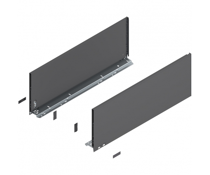 Bok LEGRABOX pure, wys. F (241,0 mm), dł. 650 mm, lewy/prawy, antracyt mat