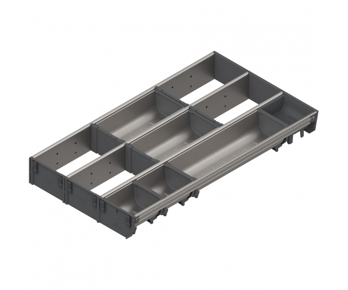 ORGA-LINE wkład kombi (częściowe wypełnienie), do szuflady standardowej TANDEMBOX, dł. NL 550 mm, szer. 297 mm, inox