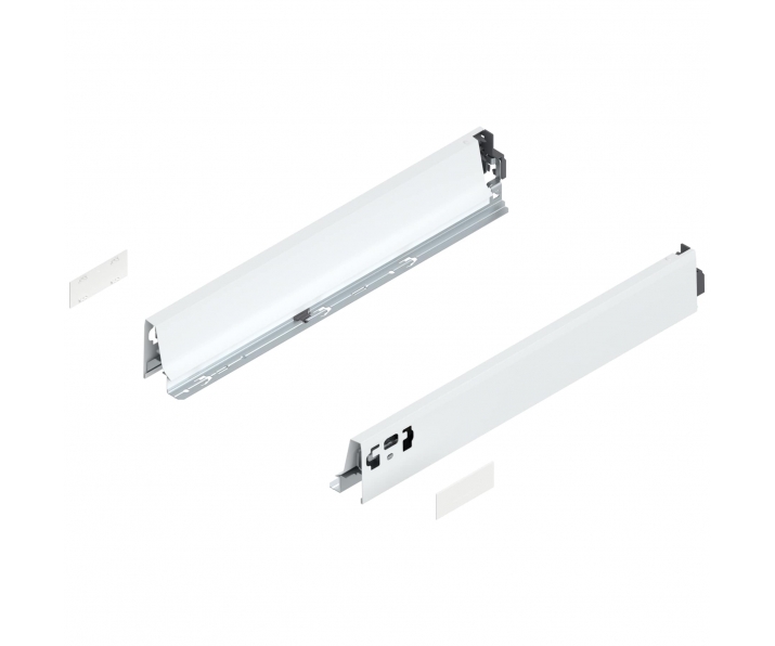 Bok TANDEMBOX intivo/antaro, wys. N (68 mm), dł. 450 mm, lewy/prawy, biała