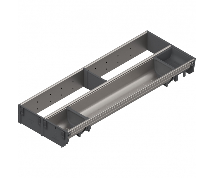 ORGA-LINE wkład kombi (częściowe wypełnienie), do szuflady standardowej TANDEMBOX, dł. NL 550 mm, szer. 200 mm, inox