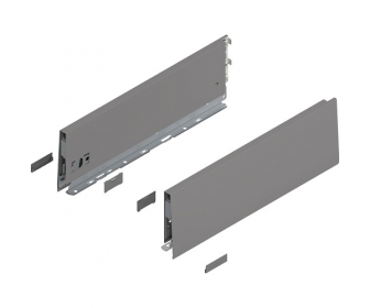 Bok MERIVOBOX, wysokość K (129 mm), dł. 400 mm, lewy/prawy+szary indium     mat*P/U: 1/5