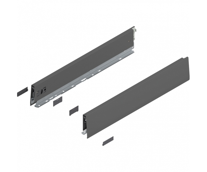 Bok MERIVOBOX, wysokość M (91 mm), dł. 500 mm, lewy/prawy+antracyt     mat*P/U: 1/5