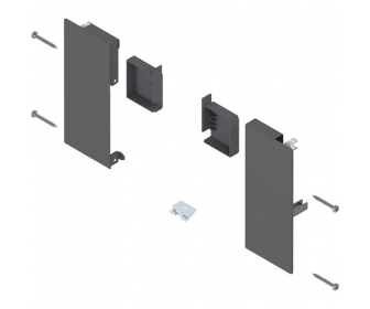 Mocowanie frontu MERIVOBOX , do szuflady wewnętrznej, wysokość K, lewe/prawe antracyt mat