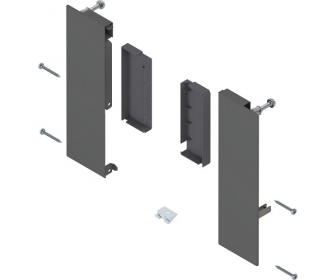 Mocowanie frontu MERIVOBOX, antracyt mat, do szuflady wew z relingiem poprzecznym, lewe/prawe