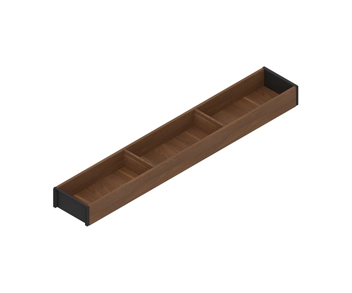 AMBIA-LINE  ramki do szuflady standardowej, do LEGRABOX/MERIVOBOX, w opcji drewnopodobnej, dł. 650 mm, szerokość 100 mm, czarny