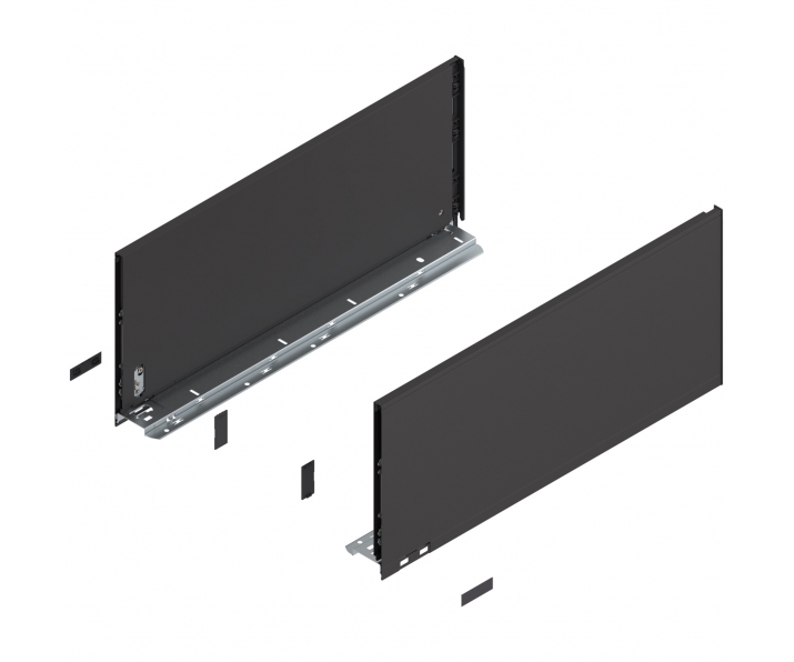 WYC. Bok LEGRABOX pure, wys. F (241,0 mm), dł. 550 mm, lewy/prawy, brunatnoczarny mat