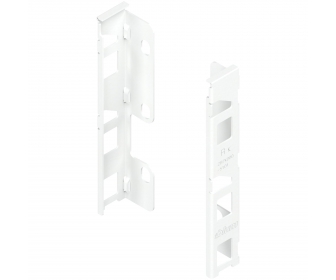 Uchwyt drewnianej ścianki tylnej LEGRABOX, wys. K (144 mm), prawy+lewy, jedwabiście biały mat