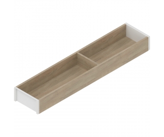 AMBIA-LINE  ramki do szuflady standardowej LEGRABOX, w opcji drewnopodobnej, dł. 500 mm, szerokość 100 mm, Dąb Bard./jedwab.bia