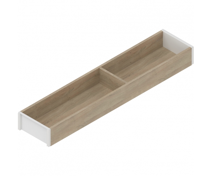 AMBIA-LINE  ramki do szuflady standardowej LEGRABOX, w opcji drewnopodobnej, dł. 500 mm, szerokość 100 mm, Dąb Bard./jedwab.bia