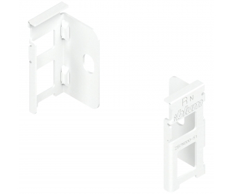 Uchwyt drewnianej ścianki tylnej LEGRABOX, wys. N (80 mm), prawy+lewy, jedwabiście biały mat