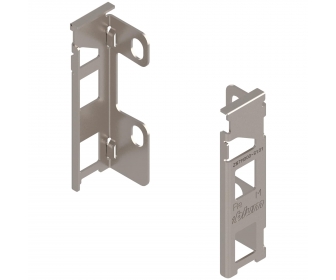 Uchwyt drewnianej ścianki tylnej LEGRABOX, wys. M (106 mm), prawy+lewy, niklowany