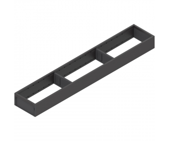 WYC. AMBIA-LINE  ramki do szuflady standardowej LEGRABOX, stal, dł. 600 mm, szerokość 100 mm, brunatnoczarny mat