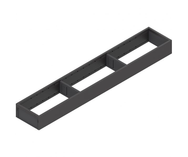 WYC. AMBIA-LINE  ramki do szuflady standardowej LEGRABOX, stal, dł. 600 mm, szerokość 100 mm, brunatnoczarny mat