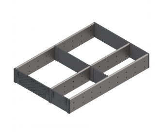 ORGA-LINE wkład z przegródkami (częściowe wypełnienie), do szuflady standardowej TANDEMBOX, dł. NL 450 mm, szer. 291 mm, inox