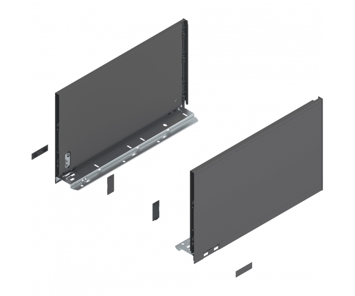 Bok LEGRABOX pure, wys. F (241,0 mm), dł. 400 mm, lewy/prawy, antracyt mat