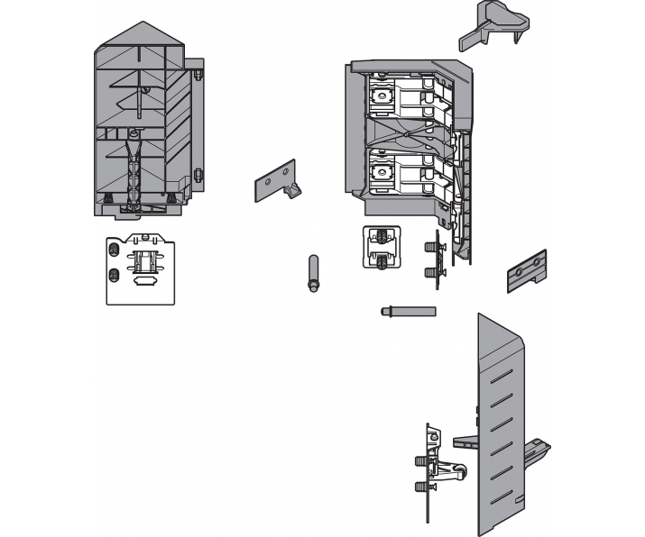 SYNCROMOTION Zestaw, wysokość D, R7037 ciemnoszara