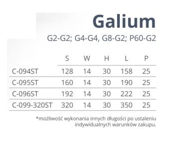 Uchwyt GALIUM L-320 chrom-chrom