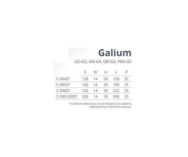 Uchwyt GALIUM L-320 chrom-chrom