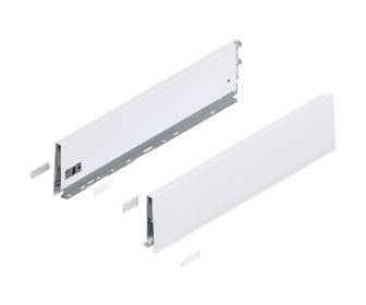 Bok MERIVOBOX, wysokość K (129 mm), dł. 500 mm, lewy/prawy+jedwabiście     biały mat*P/U: 1/5