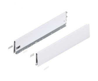 Bok MERIVOBOX, wysokość K (129 mm), dł. 600 mm, lewy/prawy+jedwabiście     biały mat*P/U: 1/3