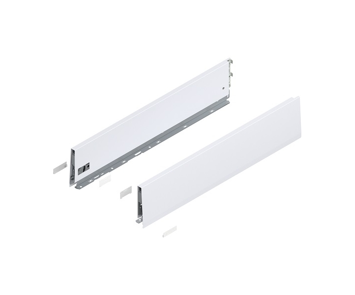 Bok MERIVOBOX, wysokość K (129 mm), dł. 600 mm, lewy/prawy+jedwabiście     biały mat*P/U: 1/3