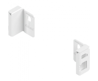 Uchwyt drewnianej ścianki tylnej MERIVOBOX, wys. N (82,5 mm),     prawy+lewy+jedwabiście biały mat*P/U: 25