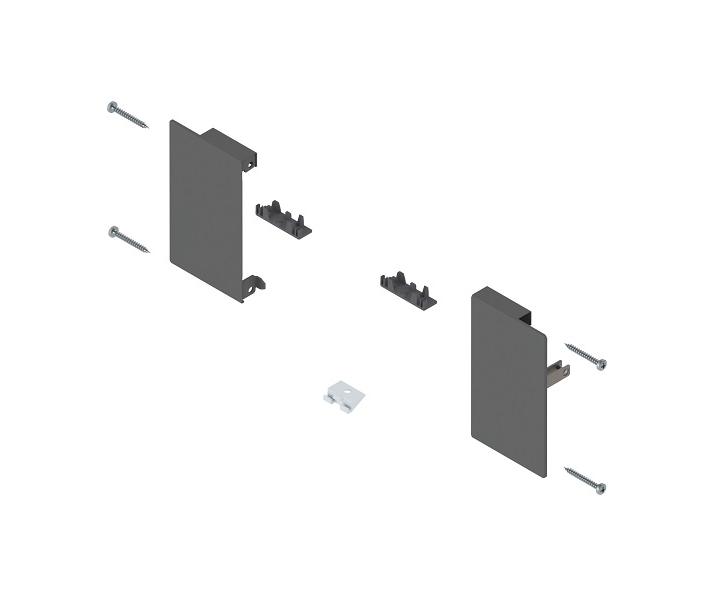 Mocowanie frontu MERIVOBOX , do szuflady wewnętrznej, wysokość M, lewe/prawe antracyt mat