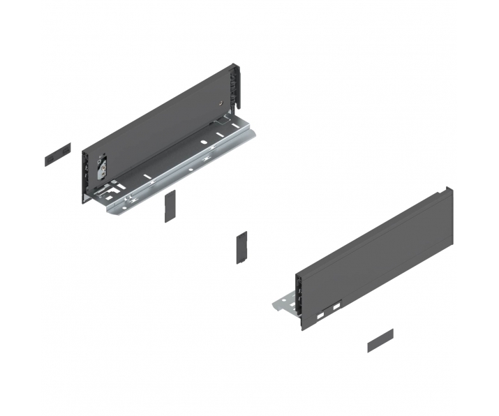 Bok szuflady LEGRABOX, wys. M (90,5 mm), dł. 300 mm, lewy/prawy, antracyt mat