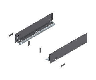 Bok szuflady LEGRABOX, wys. M (90,5 mm), dł. 450 mm, lewy/prawy, antracyt mat