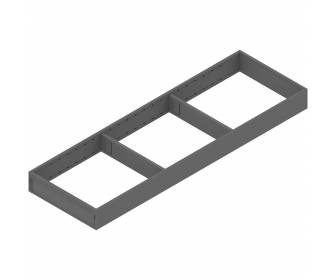 AMBIA-LINE  ramki do szuflady standardowej LEGRABOX, stal, dł. 650 mm, szerokość 200 mm, antracyt mat