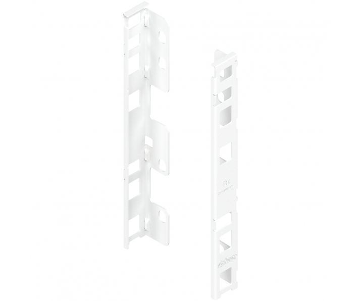 Uchwyt drewnianej ścianki tylnej LEGRABOX, wys. C (193 mm), prawy+lewy, jedwabiście biały mat