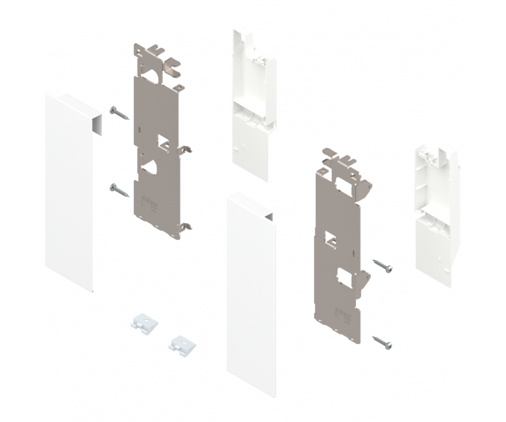 Mocowanie frontu LEGRABOX, wys. C, biały mat, do szuflady wew z relingiem, lewe/prawe