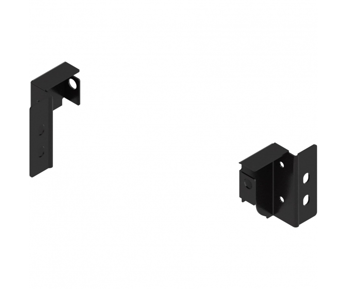 WYC. Uchwyt drewnianej ścianki tylnej TANDEMBOX, wys. N (81,5 mm), prawy+lewy, czarna