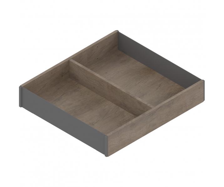 AMBIA-LINE  ramki do szuflady standardowej LEGRABOX, w opcji drewnopodobnej, od dł. 270 mm, szerokość 242 mm, Dąb Nebr./szary