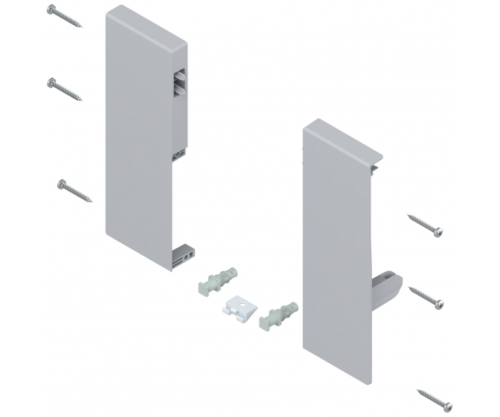 Mocowanie frontu TANDEMBOX antaro, wys. C, jasnoszare, do szuflady wew z pojedynczym relingiem, lewe/prawe