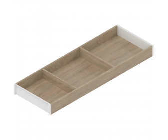 AMBIA-LINE  ramki do szuflady standardowej LEGRABOX, w opcji drewnopodobnej, dł. 600 mm, szerokość 200 mm, Dąb Bard./jedwab.bia
