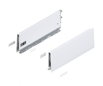 Bok MERIVOBOX, wysokość K (129 mm), dł. 350 mm, lewy/prawy+jedwabiście     biały mat*P/U: 1/5