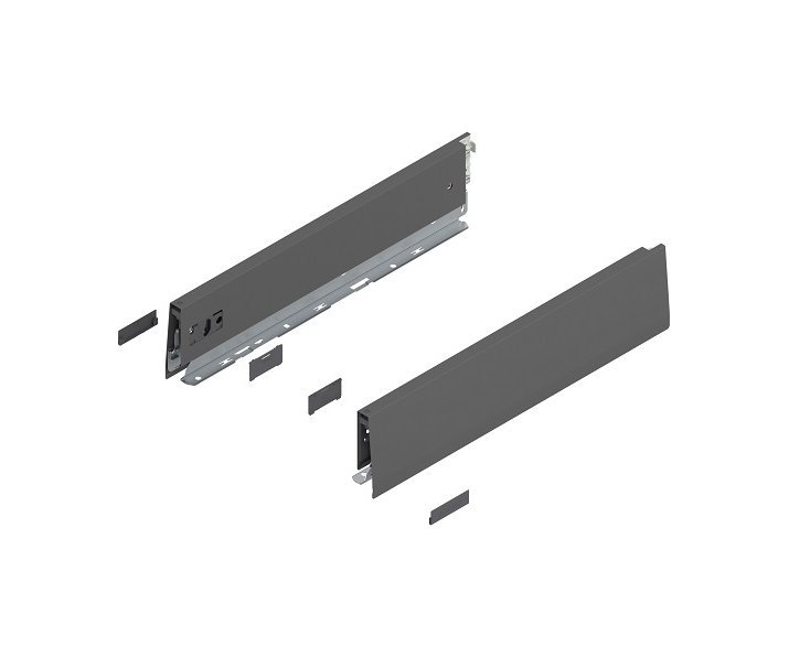 Bok MERIVOBOX, wysokość M (91 mm), dł. 400 mm, lewy/prawy+antracyt     mat*P/U: 1/5