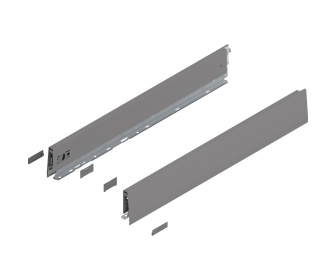 Bok MERIVOBOX, wysokość M (91 mm), dł. 600 mm, lewy/prawy+szary indium     mat*P/U: 1/3