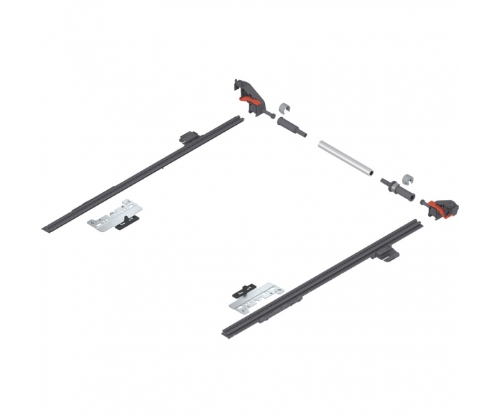 MERIVOBOX Stabilizacja boczna, dł. 400 mm, KB 1400 mm, pełen wysuw+R7037     ciemnoszara*P/U: 1/10