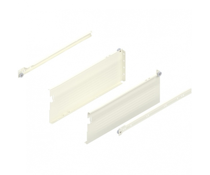 METABOX bok H (150 mm), częściowy wysuw, 25 kg, dł. 400 mm, lewy/prawy, R9001 kremowo-biała