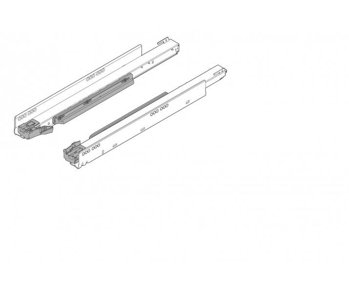 WYC. Prowadnica korpusu LEGRABOX z BLUMOTION, pełny wysuw, 40 kg, dł. 450 mm, lewa/prawa, cynkowana