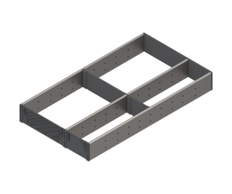 ORGA-LINE wkład z przegródkami (częściowe wypełnienie), do szuflady standardowej TANDEMBOX, dł. NL 550 mm, szer. 291 mm, inox