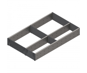 ORGA-LINE wkład z przegródkami (częściowe wypełnienie), do szuflady standardowej TANDEMBOX, dł. NL 500 mm, szer. 291 mm, inox