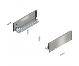 Bok szuflady LEGRABOX, wys. M (90,5 mm), dł. 270 mm, lewy/prawy, inox-szczotk.-lakier.