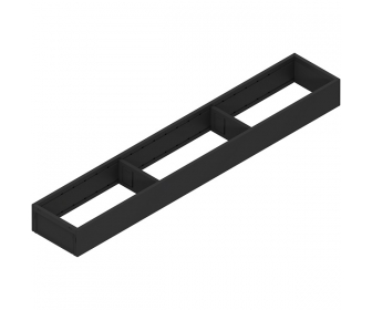 AMBIA-LINE  ramki do szuflady standardowej, do LEGRABOX/MERIVOBOX, stal, dł. 600 mm, szerokość 100 mm, czarny carbon mat