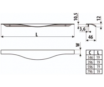 Uchwyt meblowy UA92-0346-G0004-19